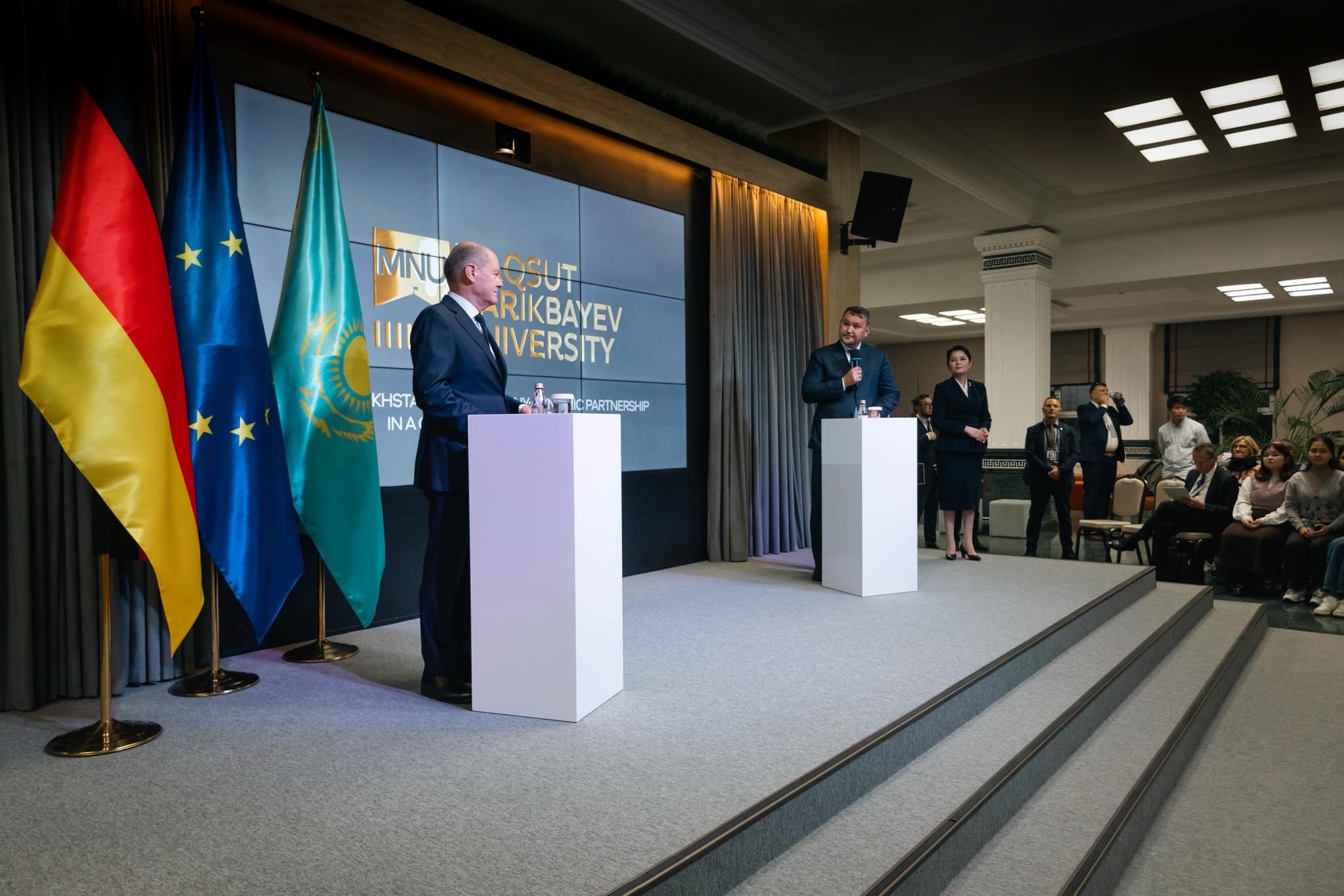 GERMAN FEDERAL CHANCELLOR OLAF SCHOLZ HELD AN OPEN MEETING WITH STUDENTS AT MAQSUT NARIKBAYEV UNIVERSITY