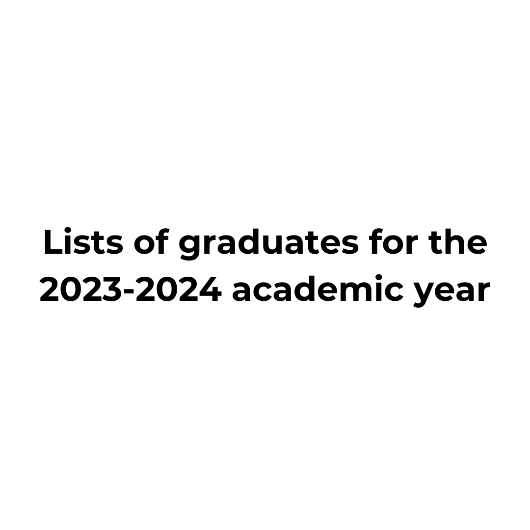 Lists of graduates for the 2023-2024 academic year