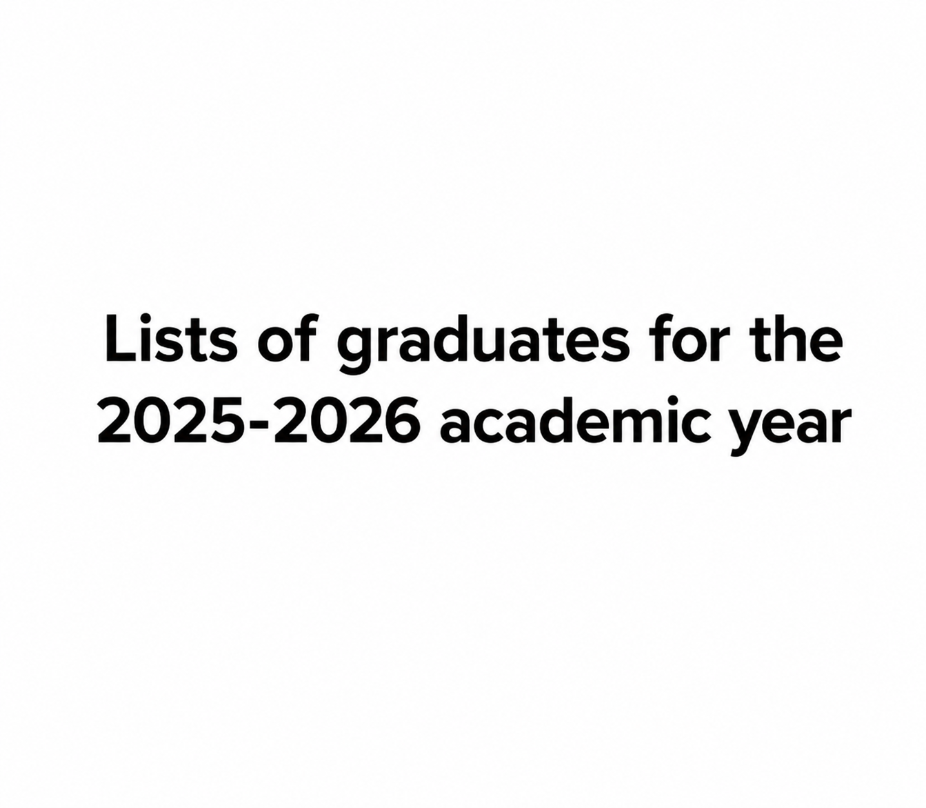 Lists of graduates for the 2025-2026 academic year