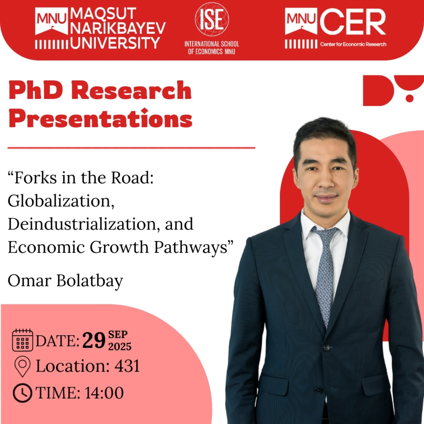 You are warmly invited to attend a research presentation by our PhD candidate Omar Bolatbay