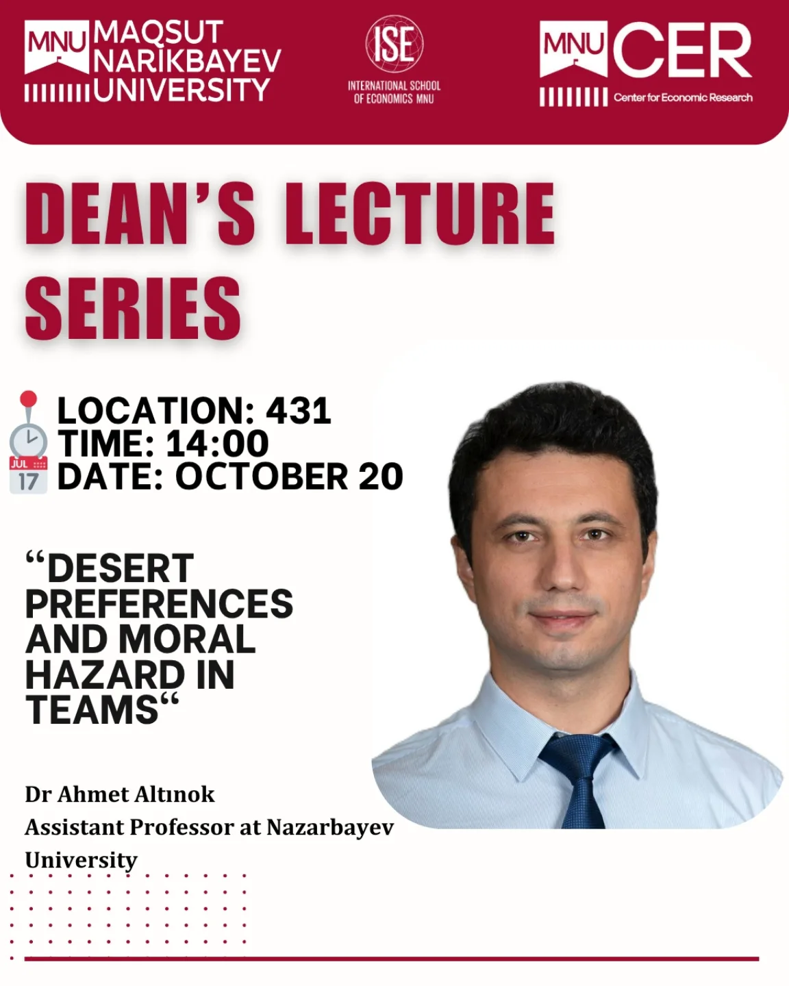 Join us for the next session of the Dean’s Lecture Series featuring Dr. Ahmet Altınok